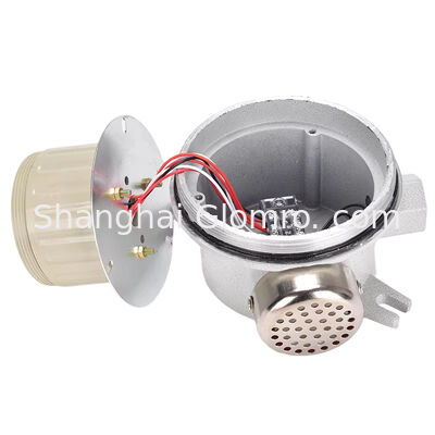 120db Visual Audible Alarm Siren / Explosion-Proof Light & Sound Alarm with Cover IP66 Explosion Proof LED Strobe Warning Lights Aluminum Alloy