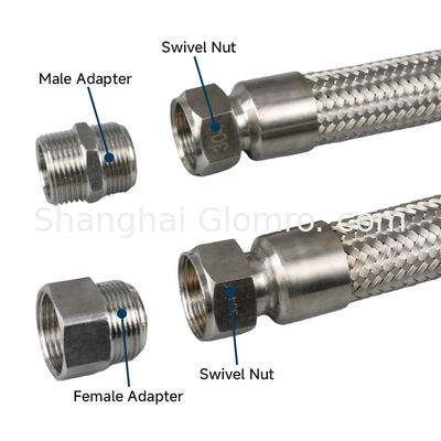 3/4 in Metallic Stainless Steel Braid Explosion Proof Flexible Pipe with Union